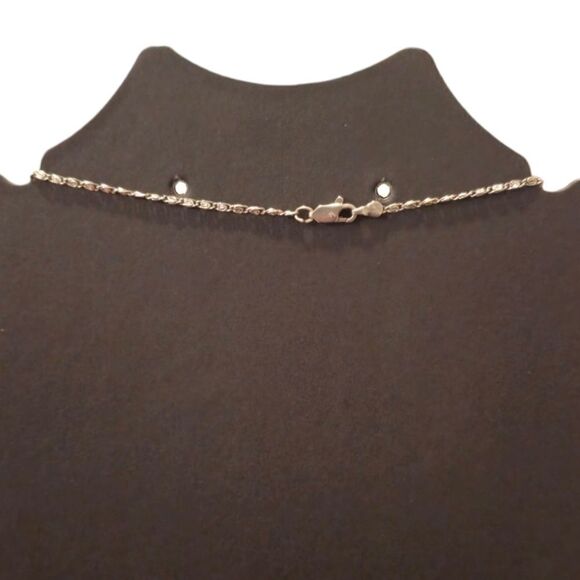 Vintage Mexico Foiled Opalite Free Form Sterling Silver 925 Pendant Necklace - Picture 4 of 12